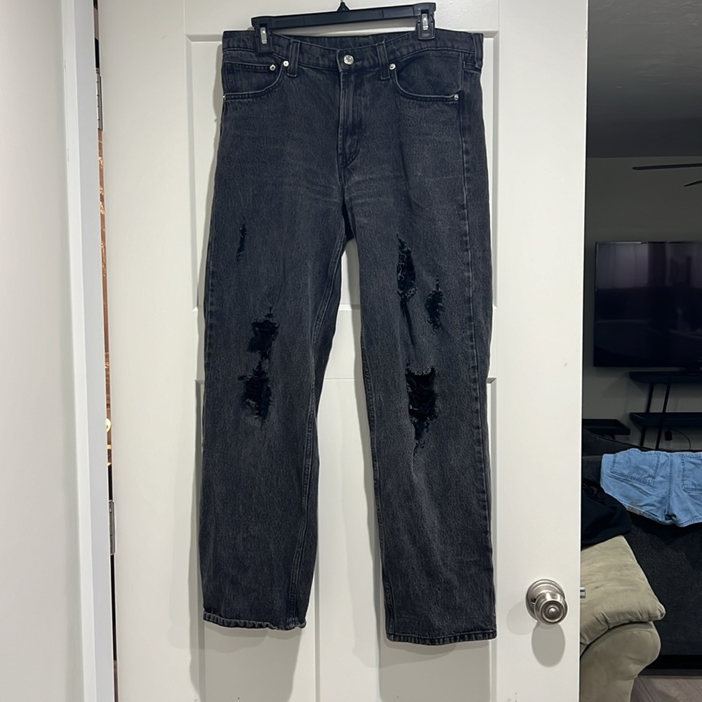 H&M Gray Distressed Jeans